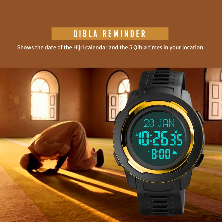 skmei-1729-qibla-calendar-timing-multifunctional-led-digital-display-luminous-electronic-watchgold-and-white